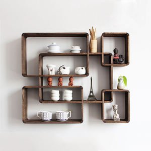 Display Best Show Pieces Wooden Home Decoration Wall Hanging Wine Rack Wall Shelf