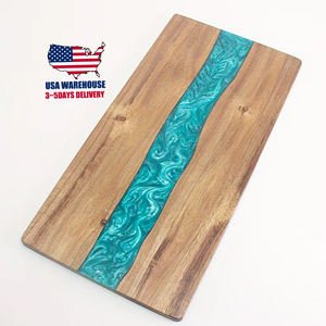 US Free Shipping Laser Engraving Blanks Wooden Cutting Board Acacia Wood Epoxy Resin Charcuterie Board