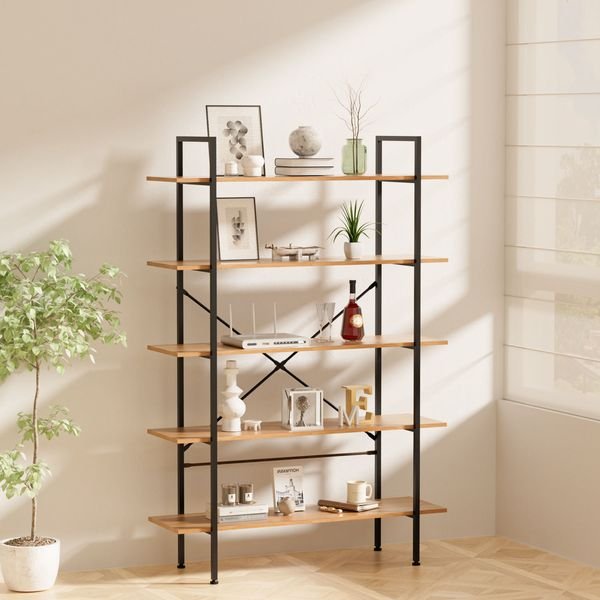 Simple Tiered Design Bookshelf Living Room Furniture Wholesale Wood Storage Shelf for Living Room