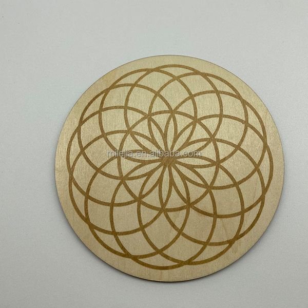 Wall Sculpture Torus Flower Wall Art Wooden Crystal Grid Board Sacred Geometry Wall Hanging Decor