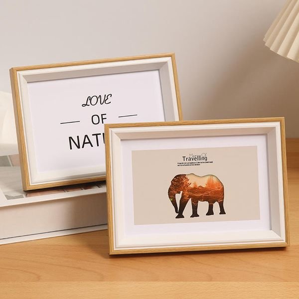 Customized Multi Size 6/7/8/10/12/16/A3/A4 Inch Rural Wall Mounted Square Retro Desktop Wooden Style MDF Photo Picture Frame