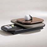 Custom Modern Rectangular Wood Coffee Table Home Decoration Rotating Furniture for Living Room Oak Finish