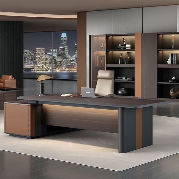 Factory Wholesale Hot-selling Luxury Modern Wooden Style Design Desk Environmental protection Administrative Office Furniture