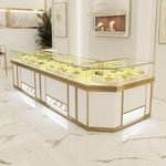 Customized Luxury Wooden Jewelry Store Furniture Wall Display Shelf Counter Design Shopping Center Jewelry Display Cabinet