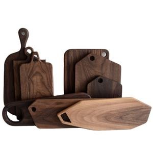 Hot Sale Black Walnut Wooden Cutting Board Irregular Shape Sushi Chopping Board and Cheese Board