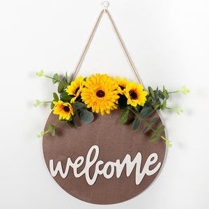 Christmas Wreath Welcome Plate Eco-Friendly Wood Wall Decoration Pendant Home Decor