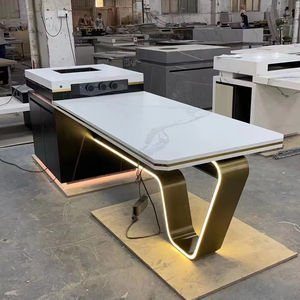 Custom Modern High-End Luxury Kitchen Cabinet Solid Oak and MDF Material with Contemporary Design Walnut Wood Handmade