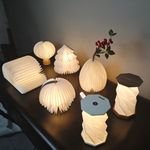 Korean Simple Style White Folding Paper Lamp USB Magnetic Motion Wooden Lustre Led Modern Lighting Portable Sleep Night Light